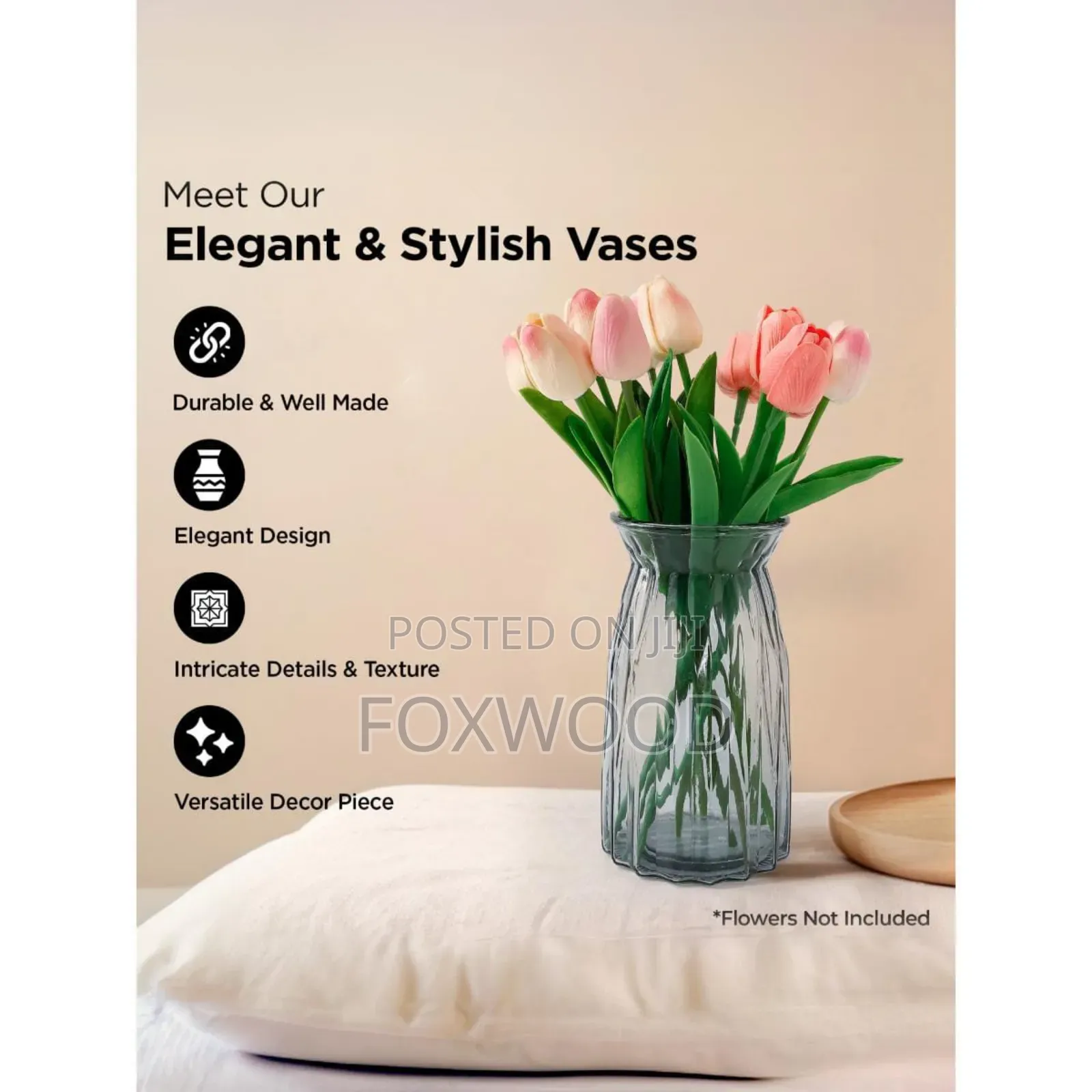Diamond Vase Clear 18cm