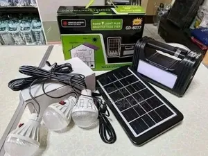 Solar Lighting System With 3led Bulbs and Solar Panel and Torch