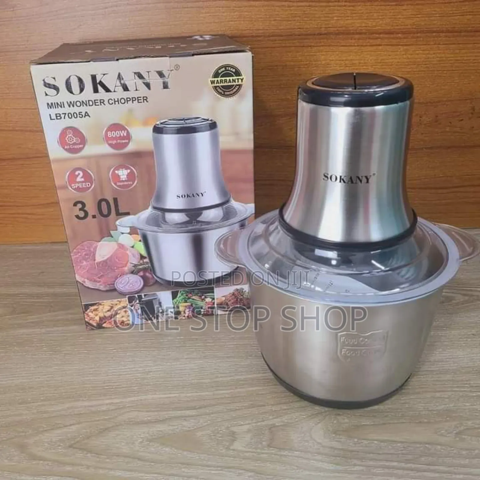 Sokany 3l Stainless Steel Electric Food Processor Chopper Meat Grinder