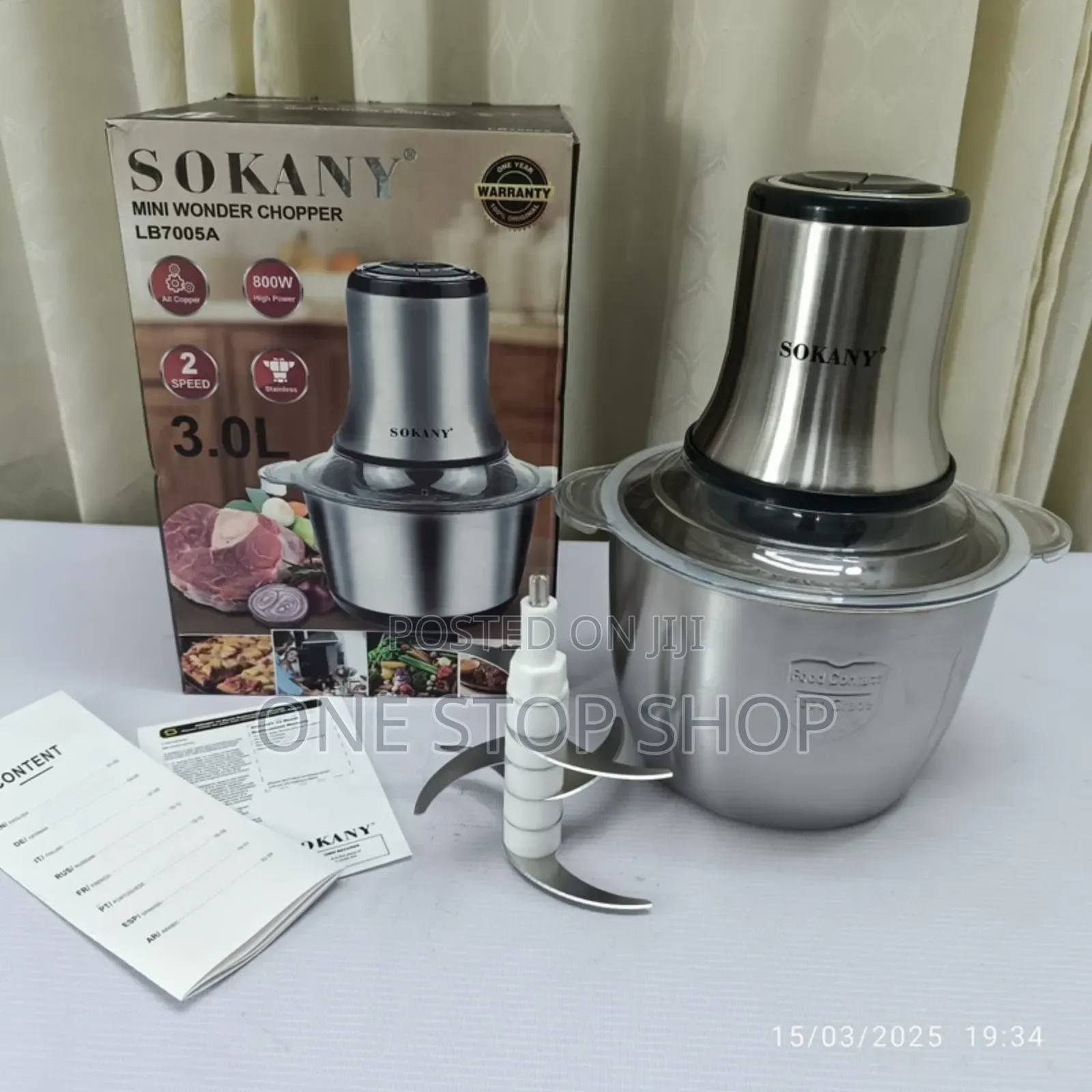 3l Meat Grinder With 4 Blades 3 Speed Adjustable Setting
