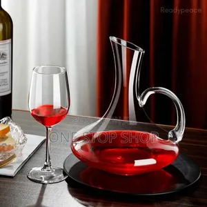 Hand Blown Crystal Wine Decanter With 6glasses