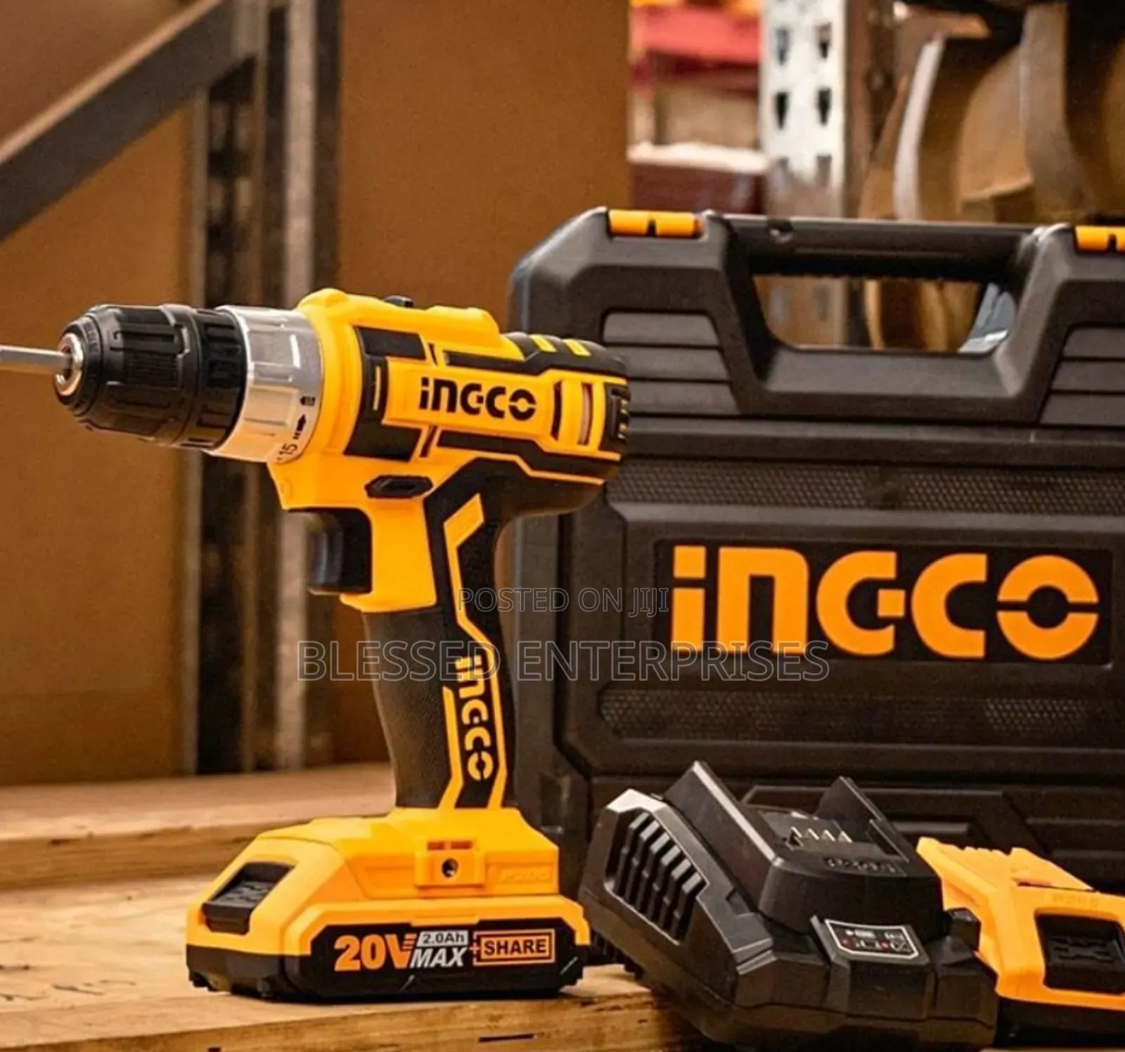 Cordless Drill 20v;Lithium-Ion Battery Wood/Gypsum// 20v Ingco Drill