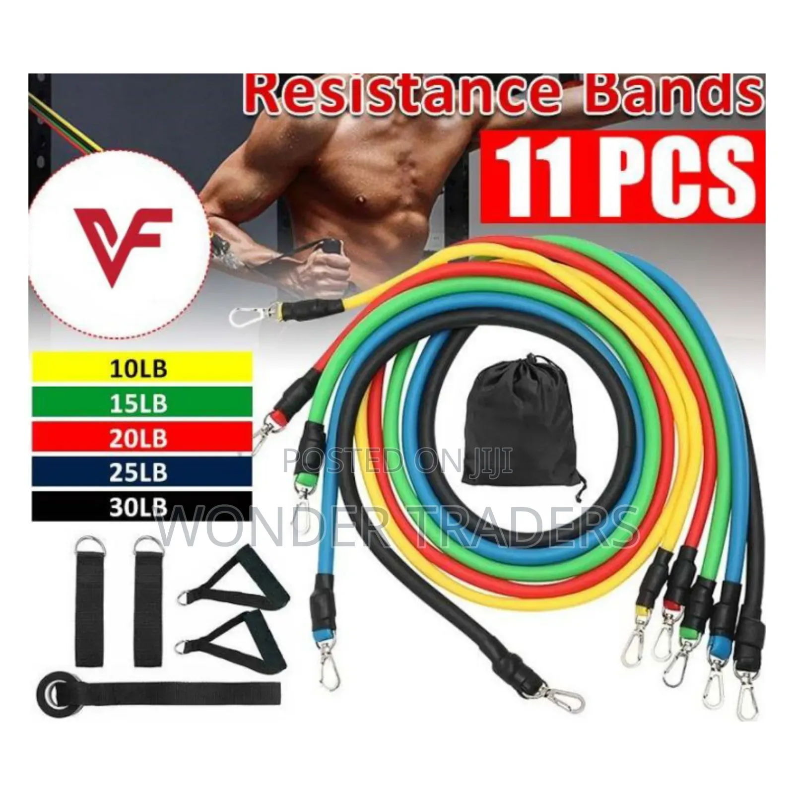 Full Body Excercise Multipurpose High Elastic Rubber Band Set 11pcs
