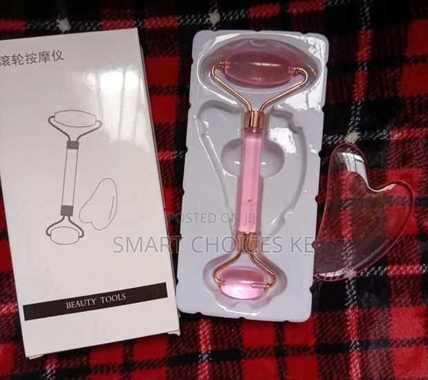Light Pink Anti Aging Face Roller Guasha Set