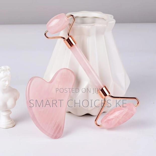 Light Pink Anti Aging Face Roller Guasha Set - thumbnail 2