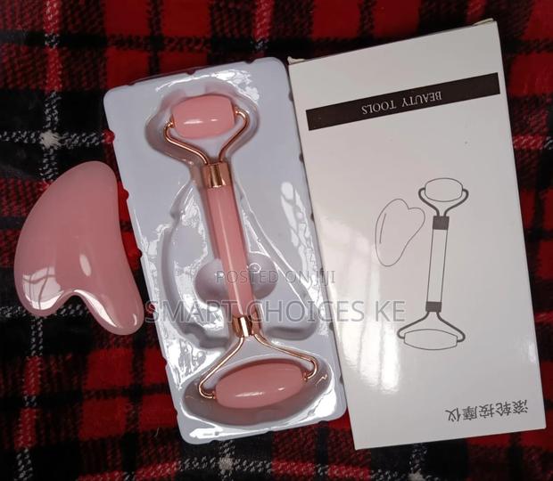 Pink Anti Aging Face Roller Guasha Set - thumbnail 2