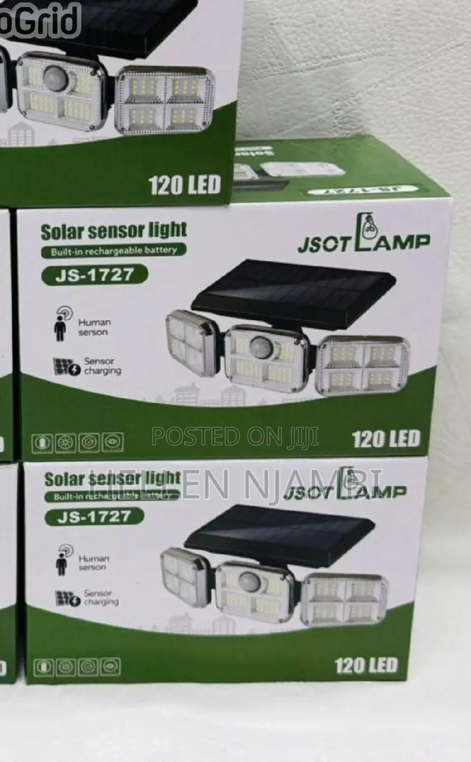 Jsot 3-Sided Solar Sensor Light With Built-in Rechargeable Battery