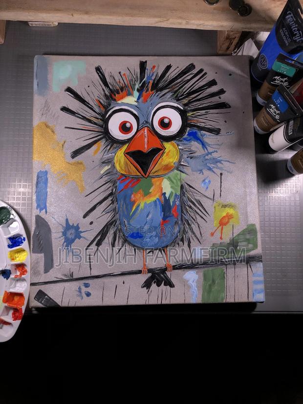 ' Astounded Staticky Bird ' Hand Made Art - thumbnail 3