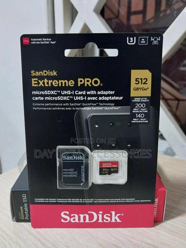 Sandisk Extreme Pro 512gb Micro Sd SDXC Memory Card 200mb/S U3 A2 - thumbnail 2