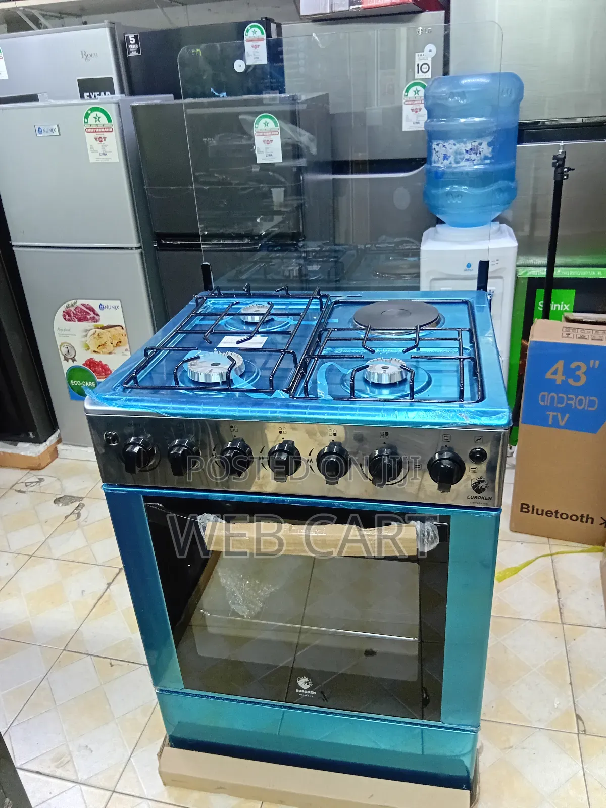 Euroken 60*65 Cm 3‐Gas + 1‐Electric Oven Cooker