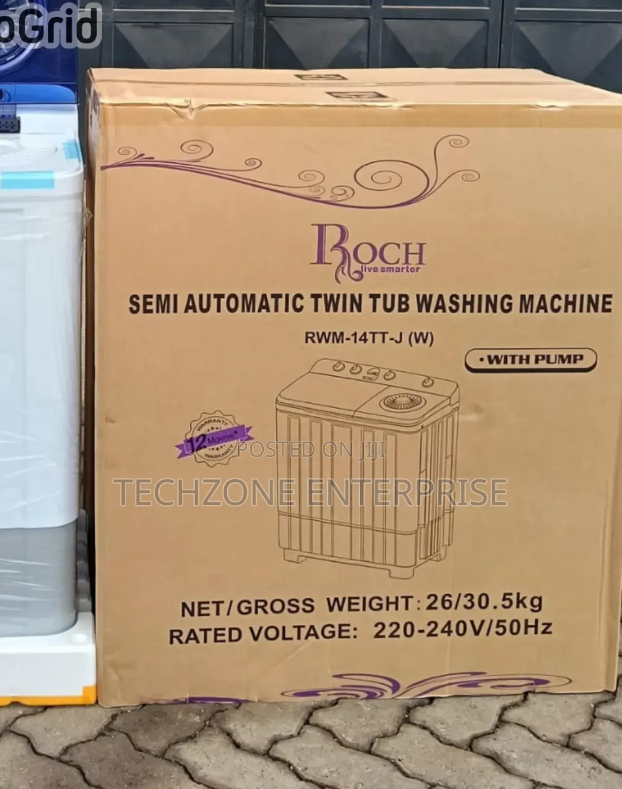 Roch RMW-14ttr-J 14kg Twin Tub Washing Machine - White 