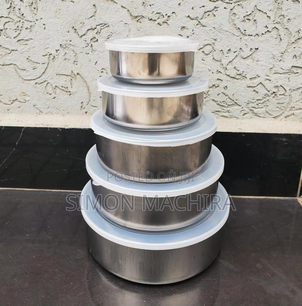 5pcs Modern Stainless Steel Fresh Box Containers*
