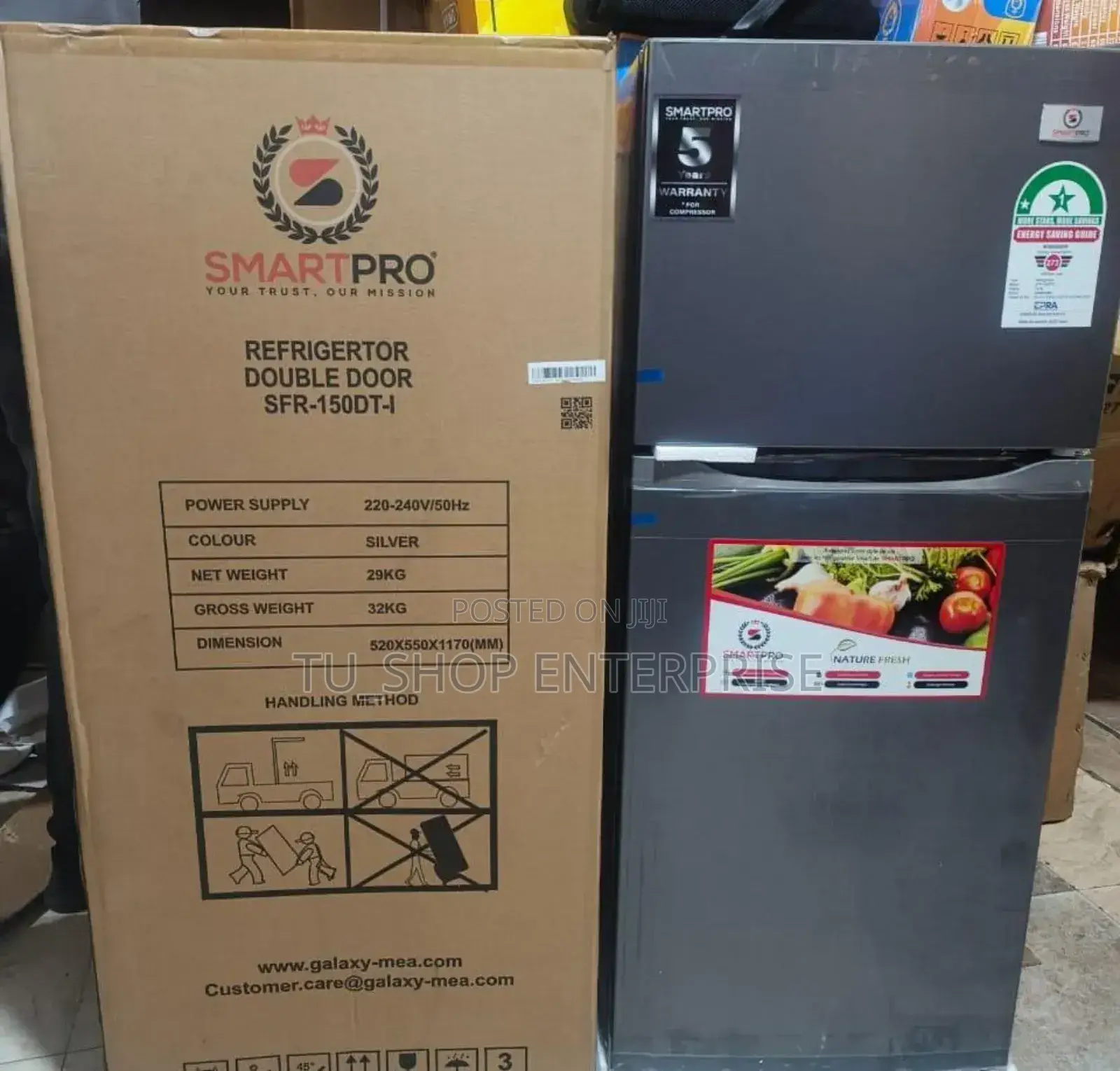 Refrigerator! Smart Pro SFR-150-Dt-I Double Door , 121l - Silver