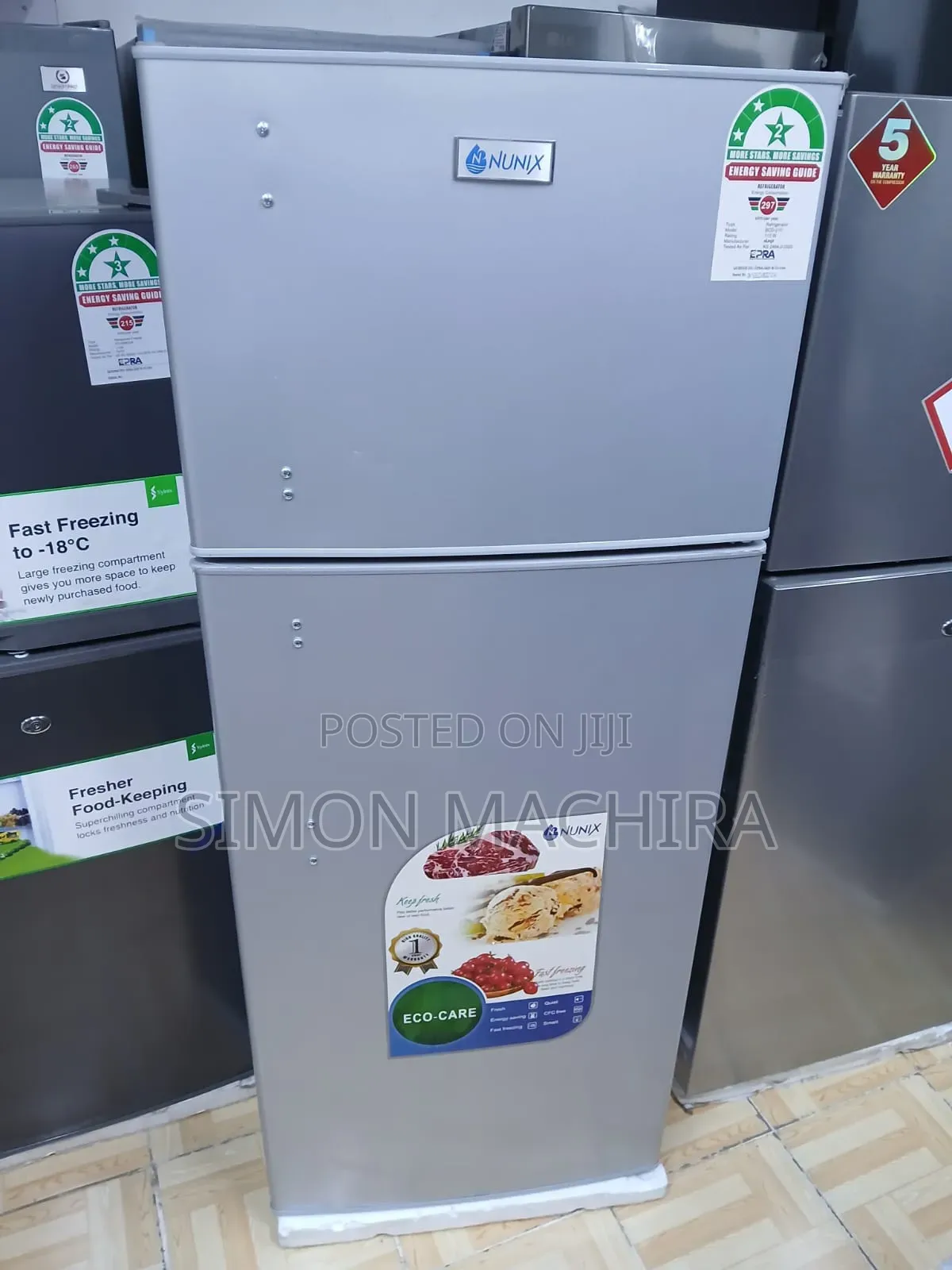 Nunix 210l Double Door Fridge