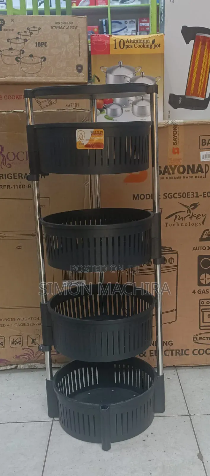 4 Tier Rotating Fruit Rack