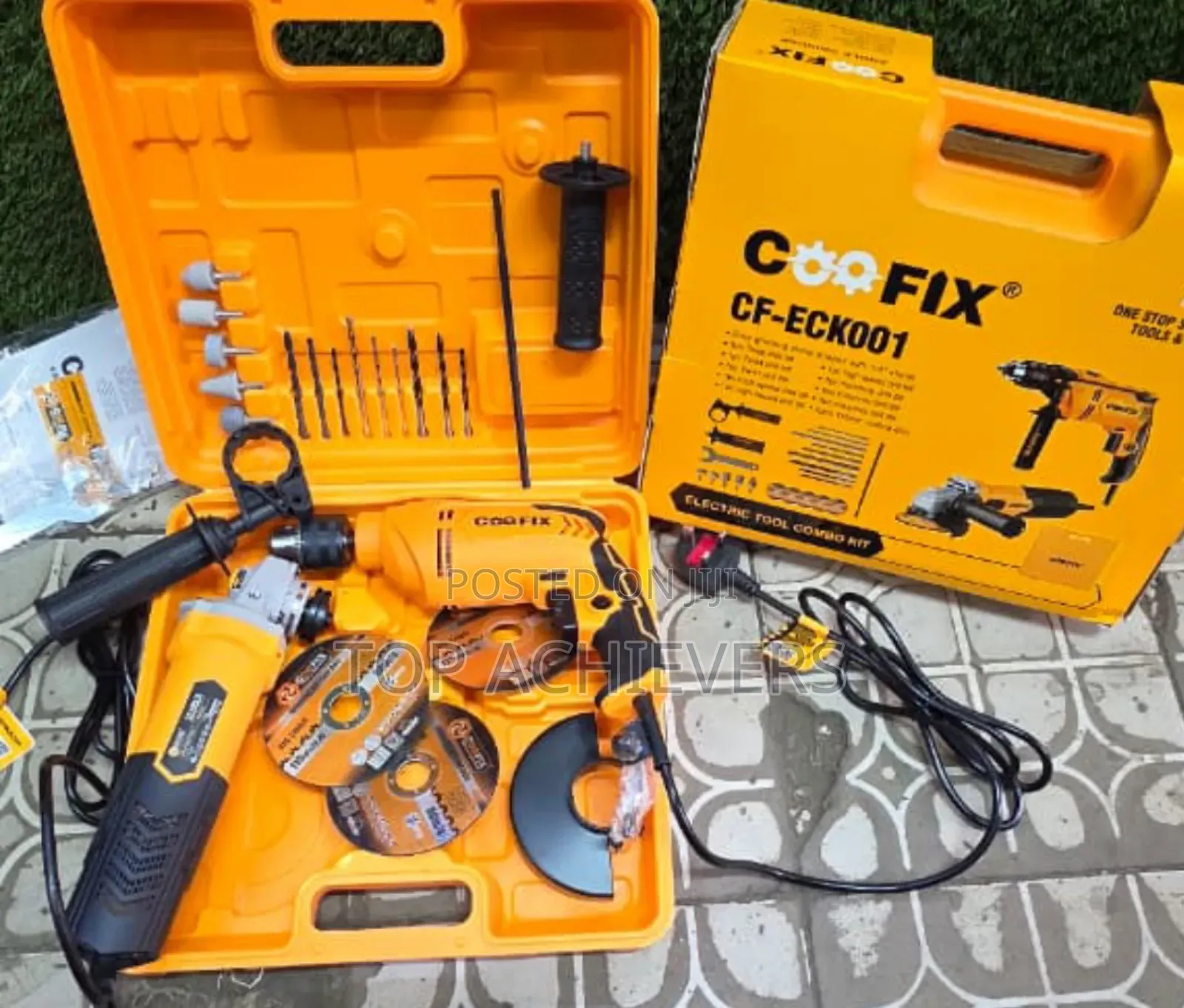 Electric Tool Combo Kit,Drill+Grinder Combo Toolbox