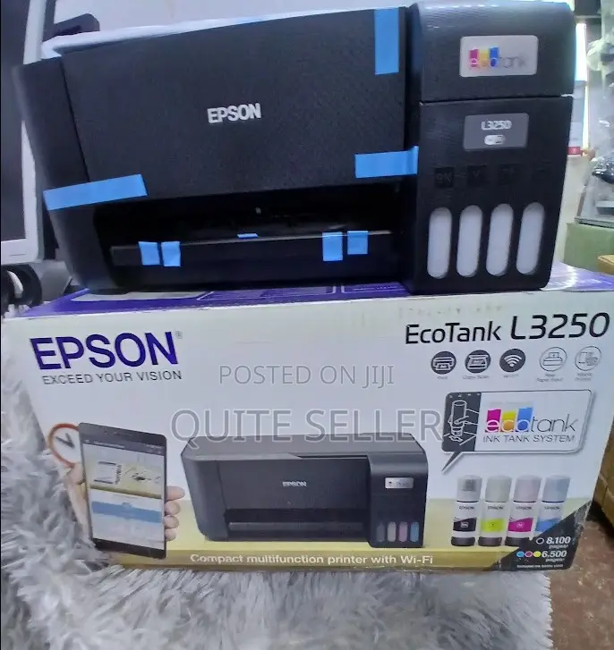 (Black Cyan Magenta and Yellow) Manual Power Cable,Epson L3250 Printer
