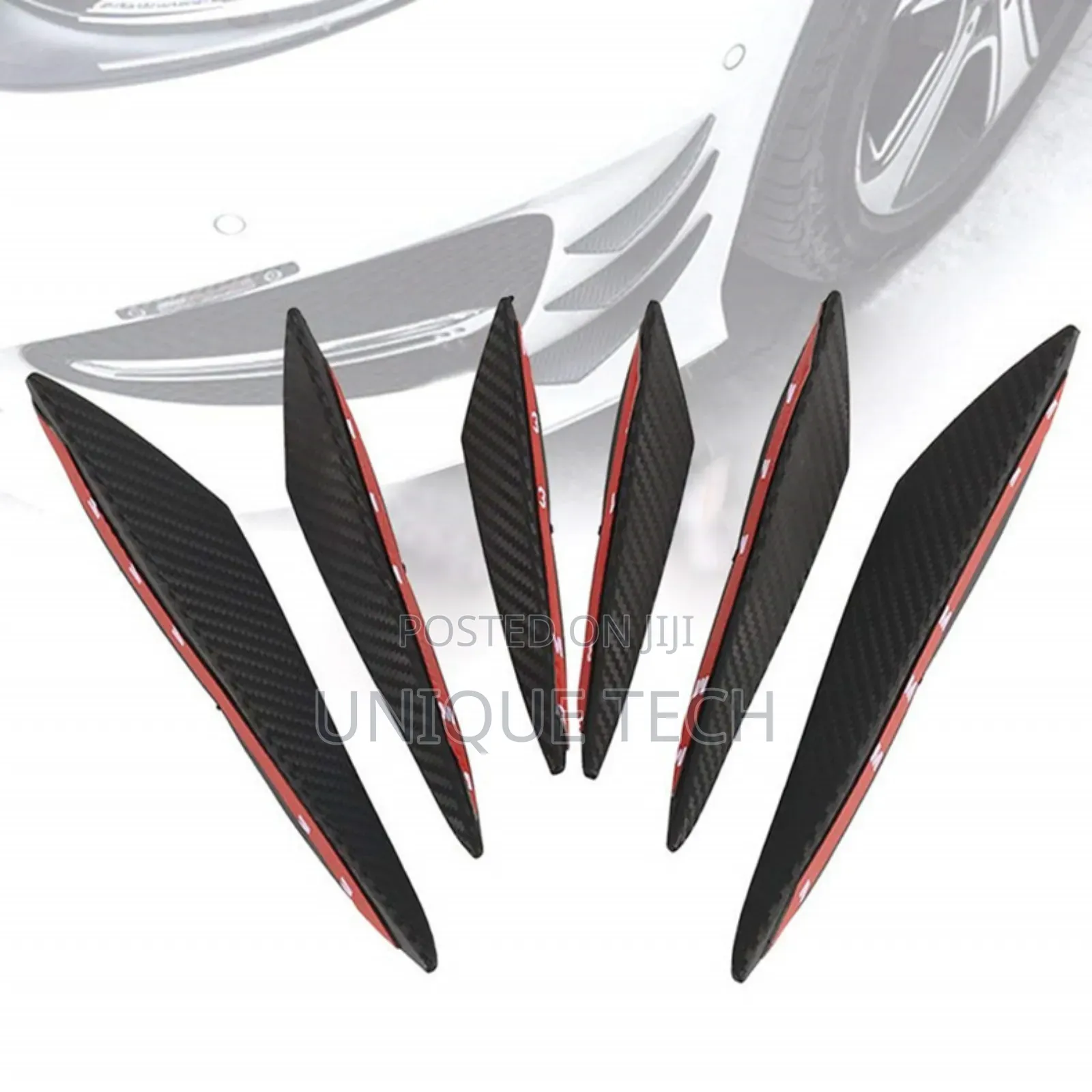 6pc Universal Car Front Bumper Lip Splitter Fins Kit Styling