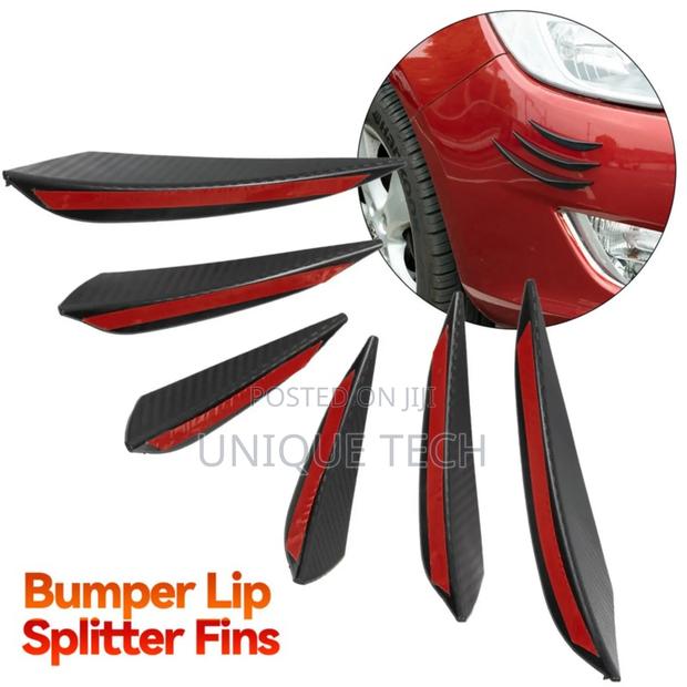 Car Front Bumper Splitter Fins 6pc Set Universal Body Kit