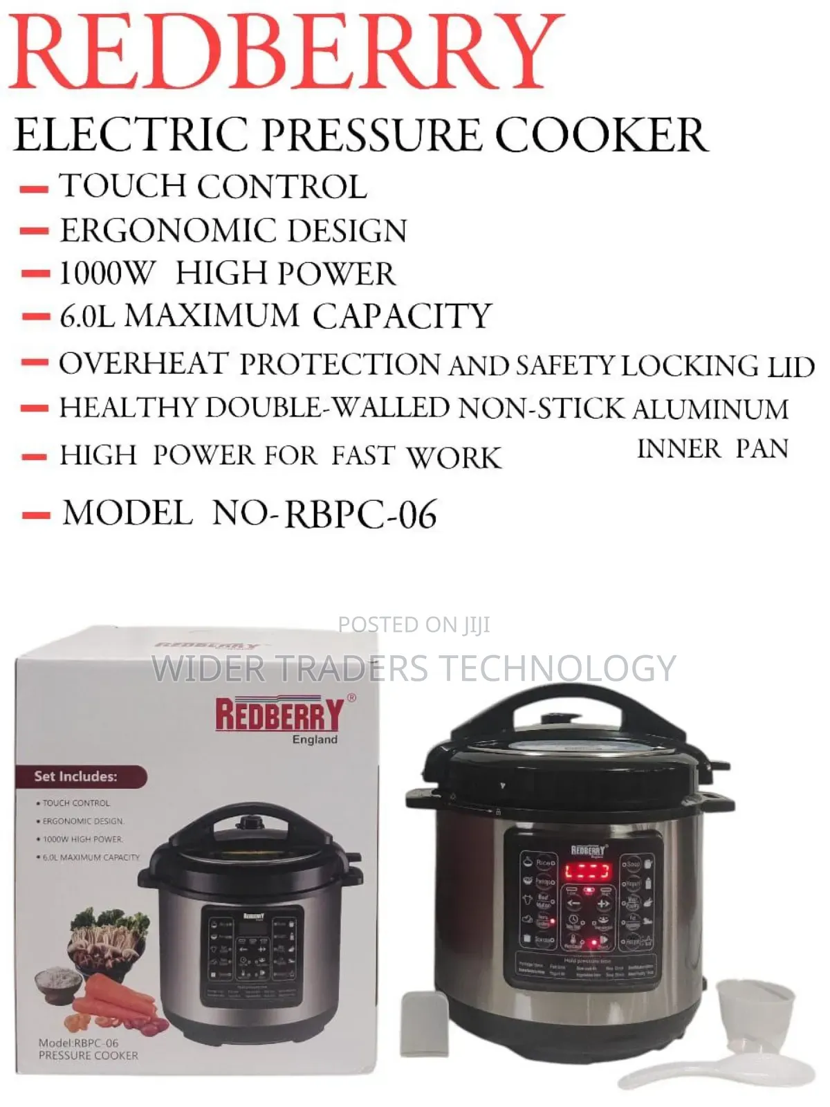 Redberry Premium Range Of Electric Pressure Cooker Rbpc -6 [ 6 Ltr