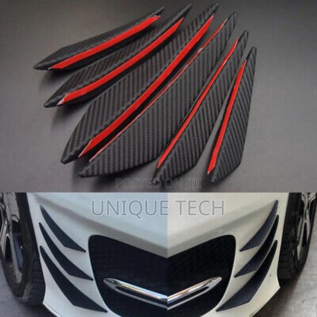 Universal 6pc Rubber Bumper Lip Splitter Fins /Front Car Styling Kit