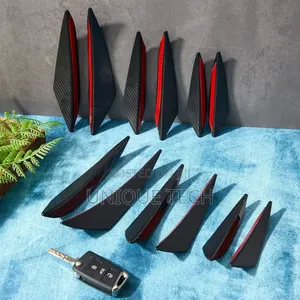 Universal 6pc Rubber Car Front Bumper Lip Splitter Fins Set