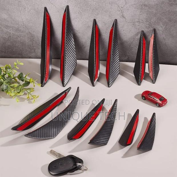 Universal Rubber 6pc Bumper Lip Splitter Fins Car Modification
