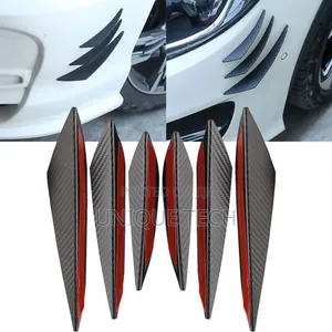 Rubber Car Bumper Splitter Fins 6pc Universal Lip Body Kit Set
