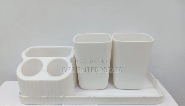 Wall Mounted Luxurious Toothbrush/Toothbrush Holder With Two Cups