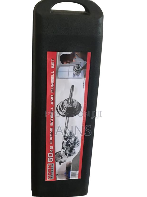 50 Kg Chrome Barbell and Dumbbell Set