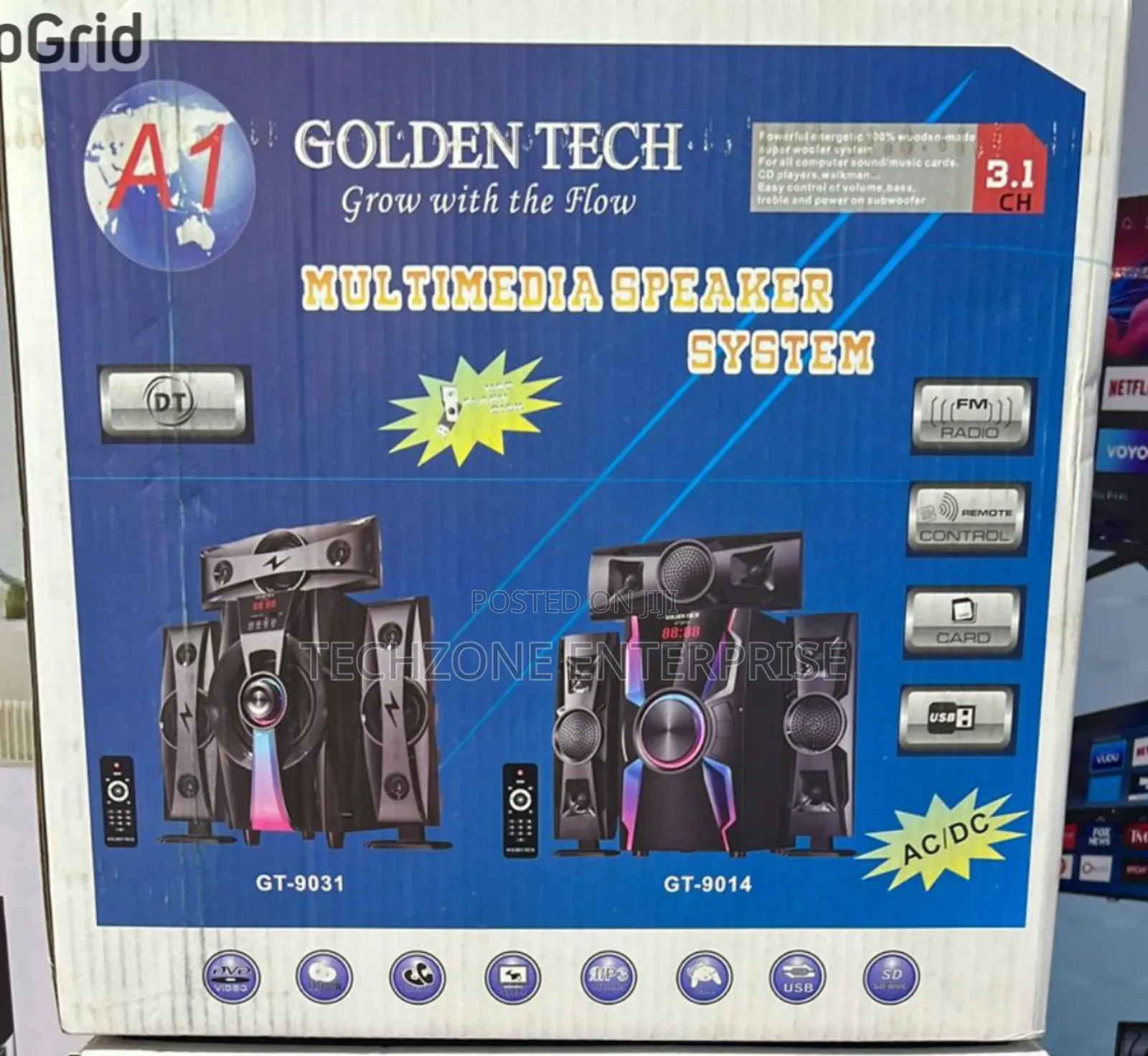 3.1ch Goldentech Multimedia Speaker Woofer With Remote Control 