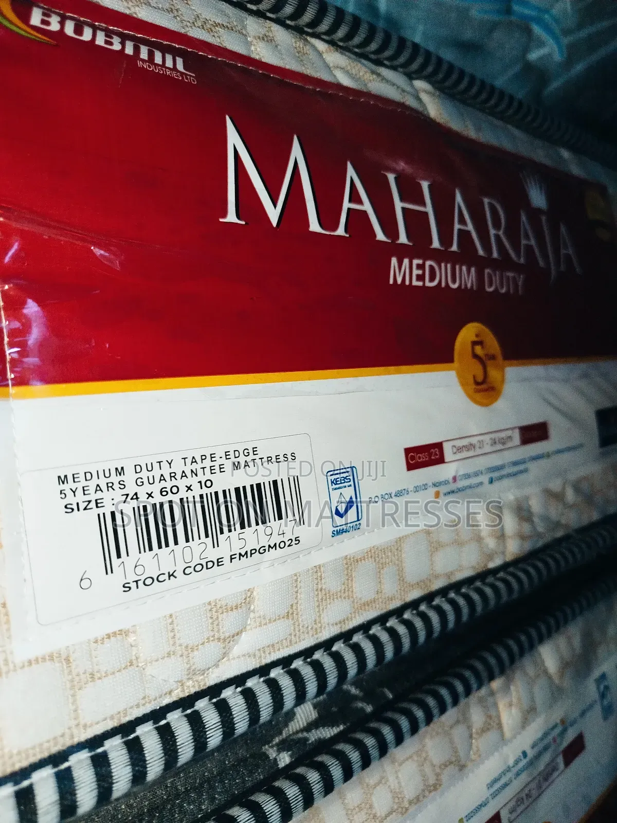 74" × 60" × 10" Queen-Size Bobmil Maharaja Mattresses + Free Delivery