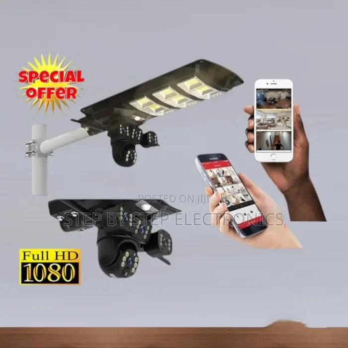 450 Watts Solar Powered Street Light With Built-in 12mp 4g CCTV Camera