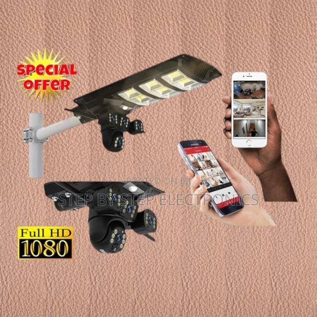 V380 Pro App 450w Watts Led Solar Street Light + 12mp 4g CCTV Camera
