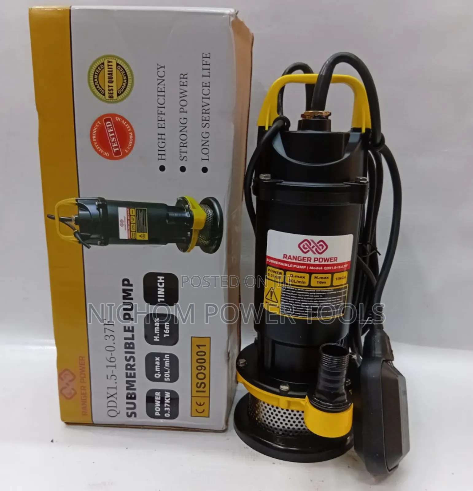 Ranger 0.5hp Submersible Water Pump 16mtrs