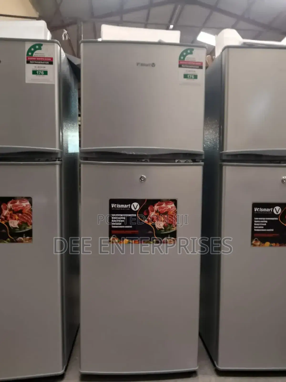 Silver Volsmart 118litres Double Door Refrigerator