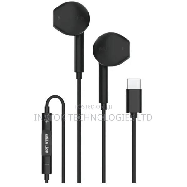Green Lion Wired Stereo Earphones With Type-C Connector