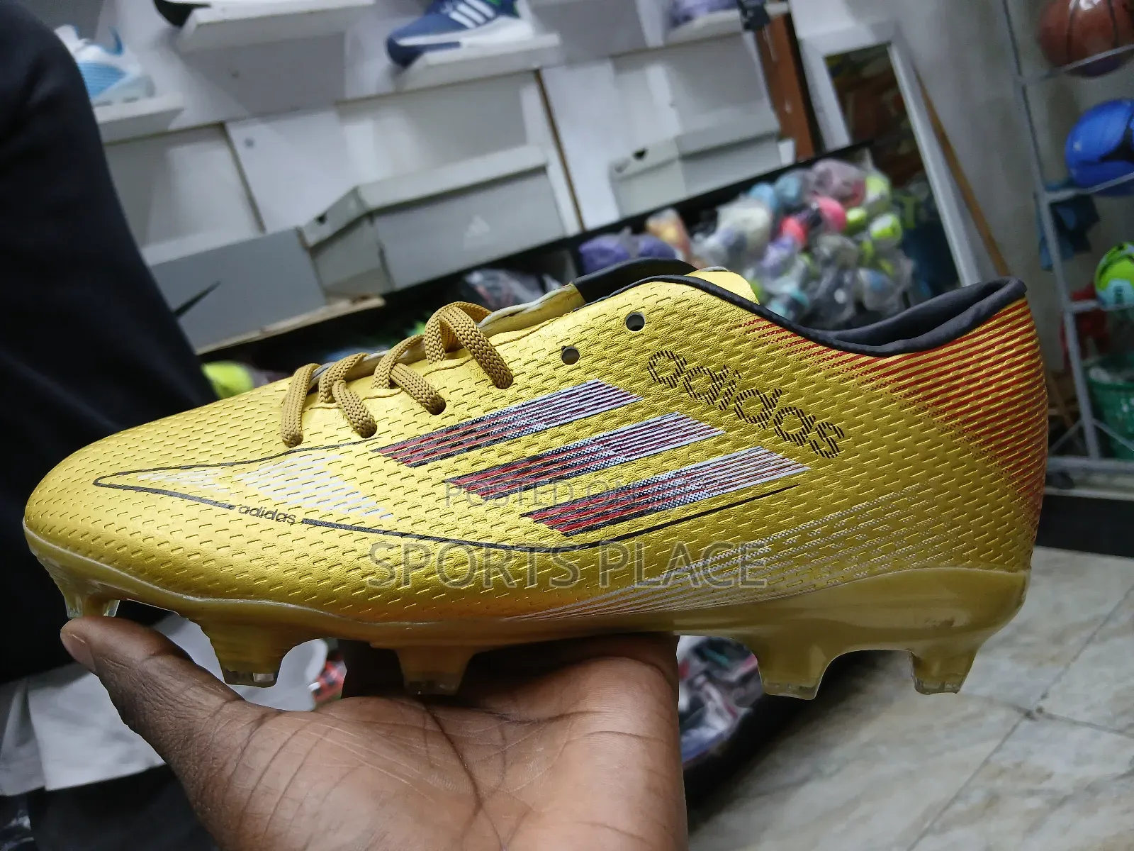 Golden Football Shoes for Children