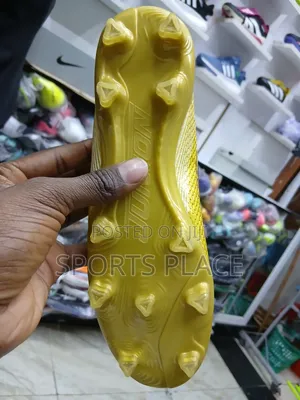Golden Football Shoes for Children
