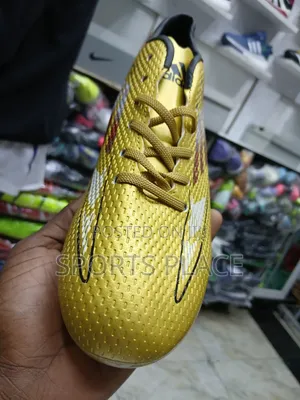 Golden Football Shoes for Children