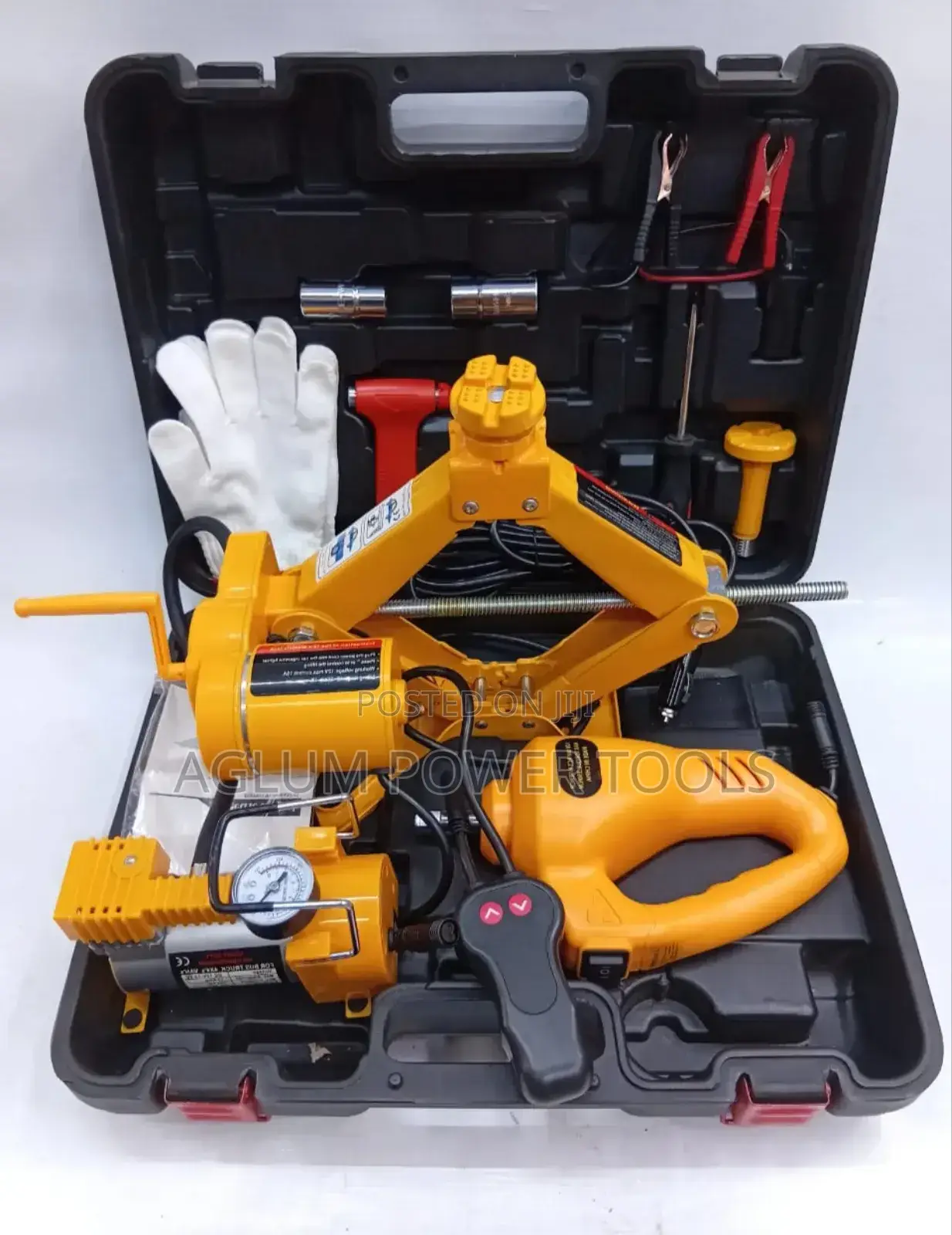 Car Jack Complete Toolset With Air Compressor
