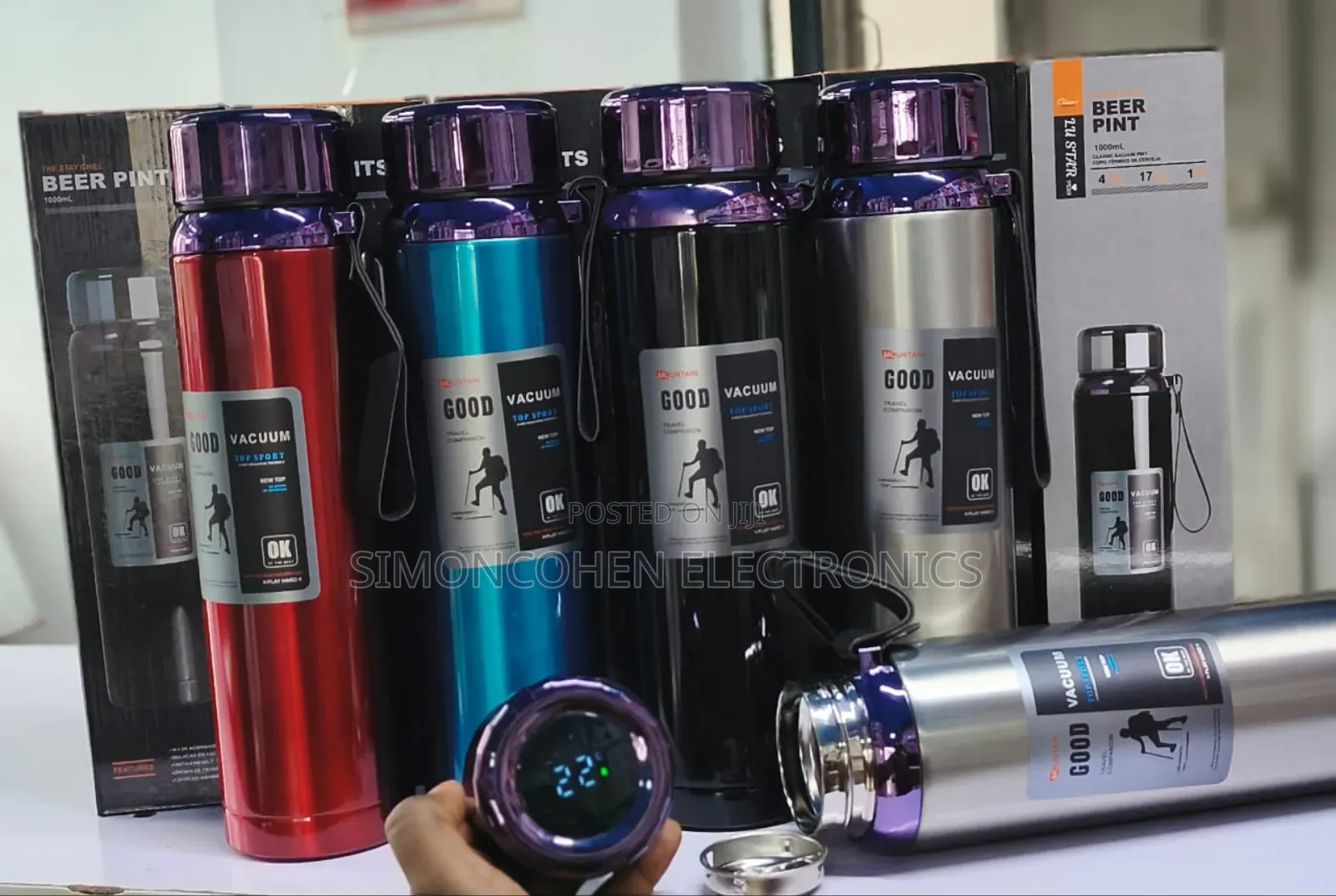 1l Top Sport Vacuum Flask With Temperature Display