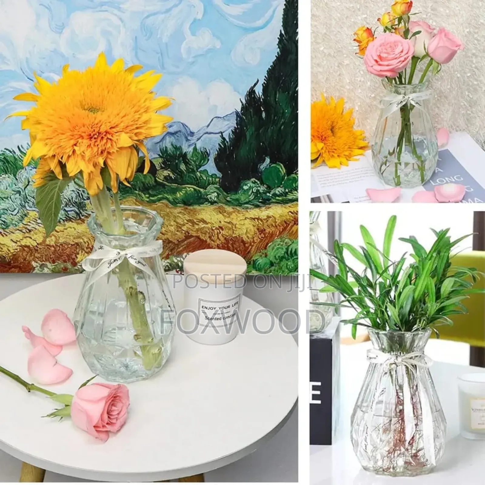Diamond Vase Clear 18cm