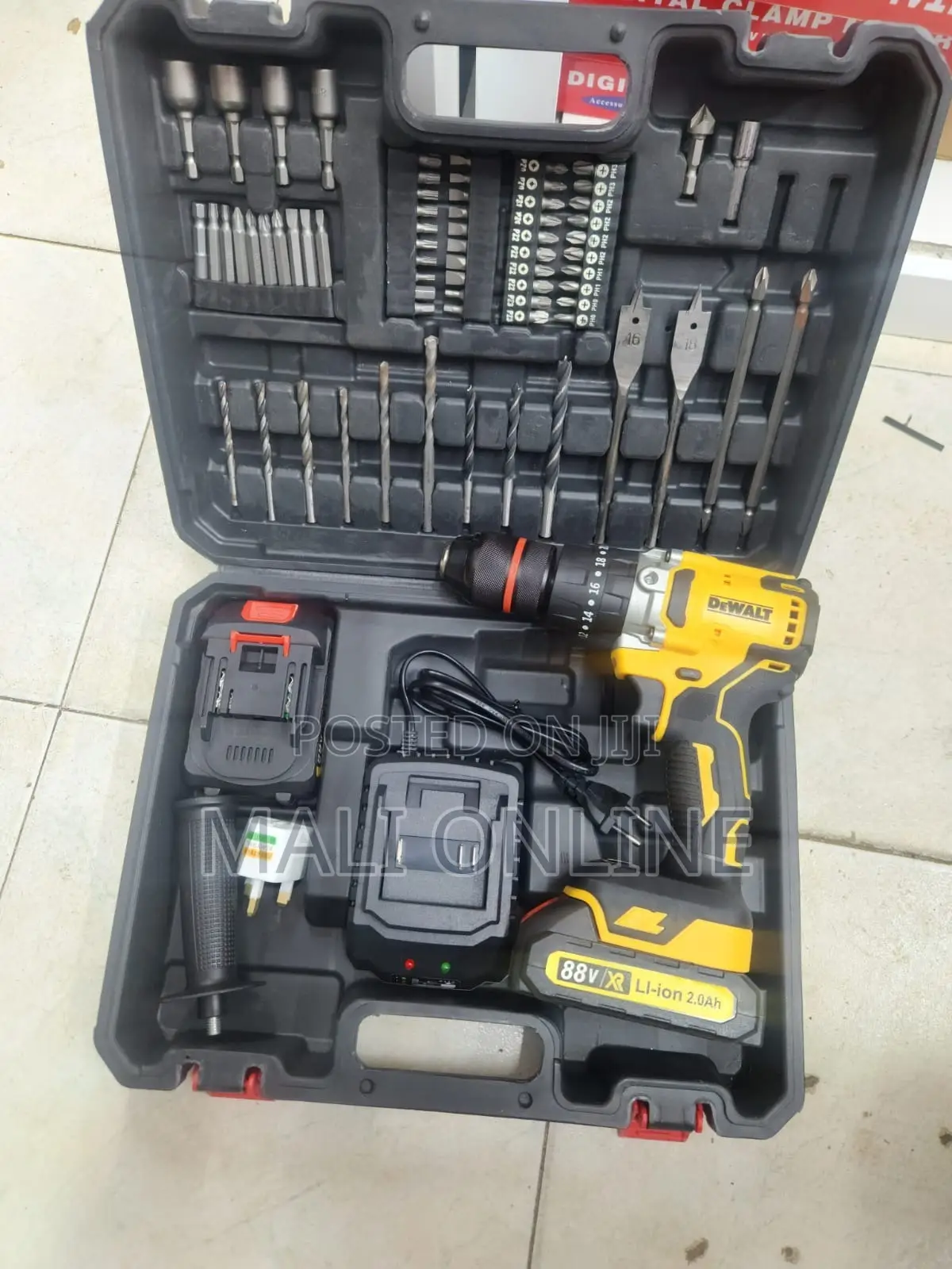 Dewalt 88v Cordless Electric Hammer Drill Set With 47pc Tool Kit
