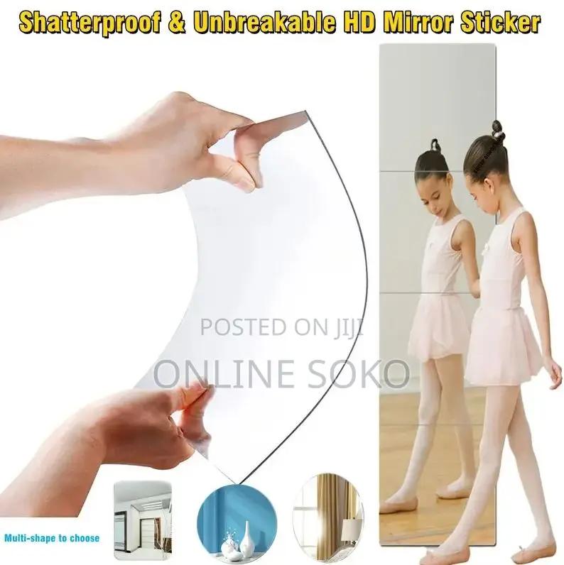 Unbreakable Wall Adhesive Mirror Sticker for Bathroom, Bedroom