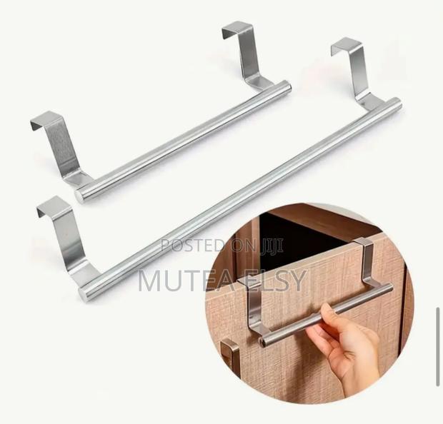 Black Silver Stainless Steel Kitchen Cabinets Door Storage Racks - main view