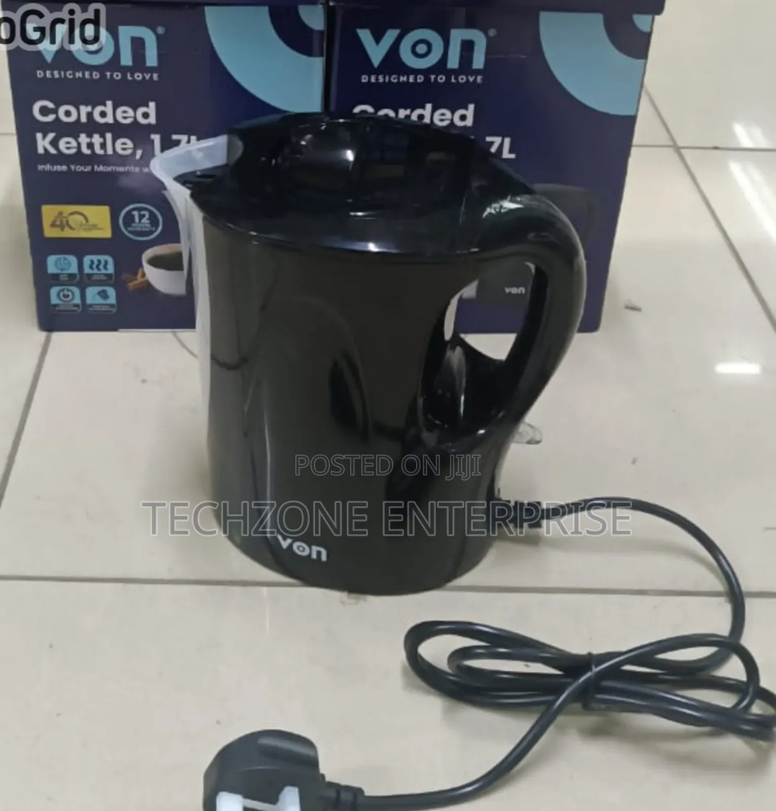 Von Hotpoint Corded Kettle 1.7 Litres 2200w(Vskl17msw),