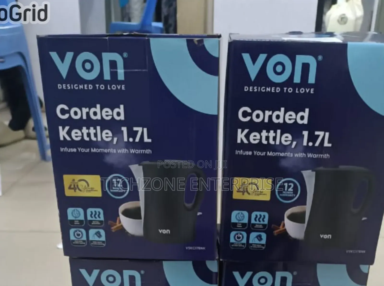 1.7 Litres Von Kettle , 2200w With Indicator Lights 