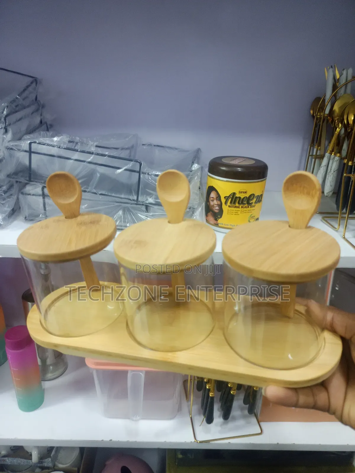 3 Pieces Storage Containers With Bamboo Lids 
