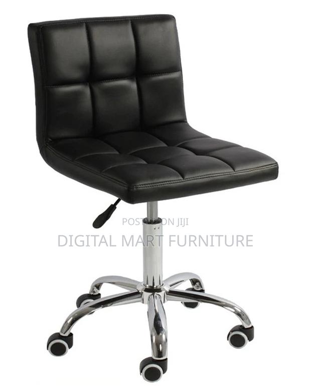 Bar Stool: Black Adjustable Stylish Counter Stool - thumbnail 2